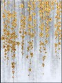 Flores doradas naturalmente caídas de Palette Knife arte de pared minimalismo